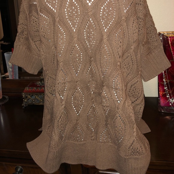 Loft Tan Cable Knit Cardigan Sweater - Picture 2 of 5